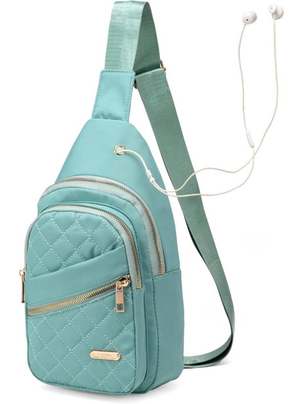 Women's Green Small Sling Backpack Chest Bag For Travel Hikes Crossbody Bag